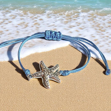 Starfish Waxed Cord surfer Bracelet