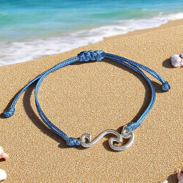 Ocean Wave Waxed Cord surfer Bracelet