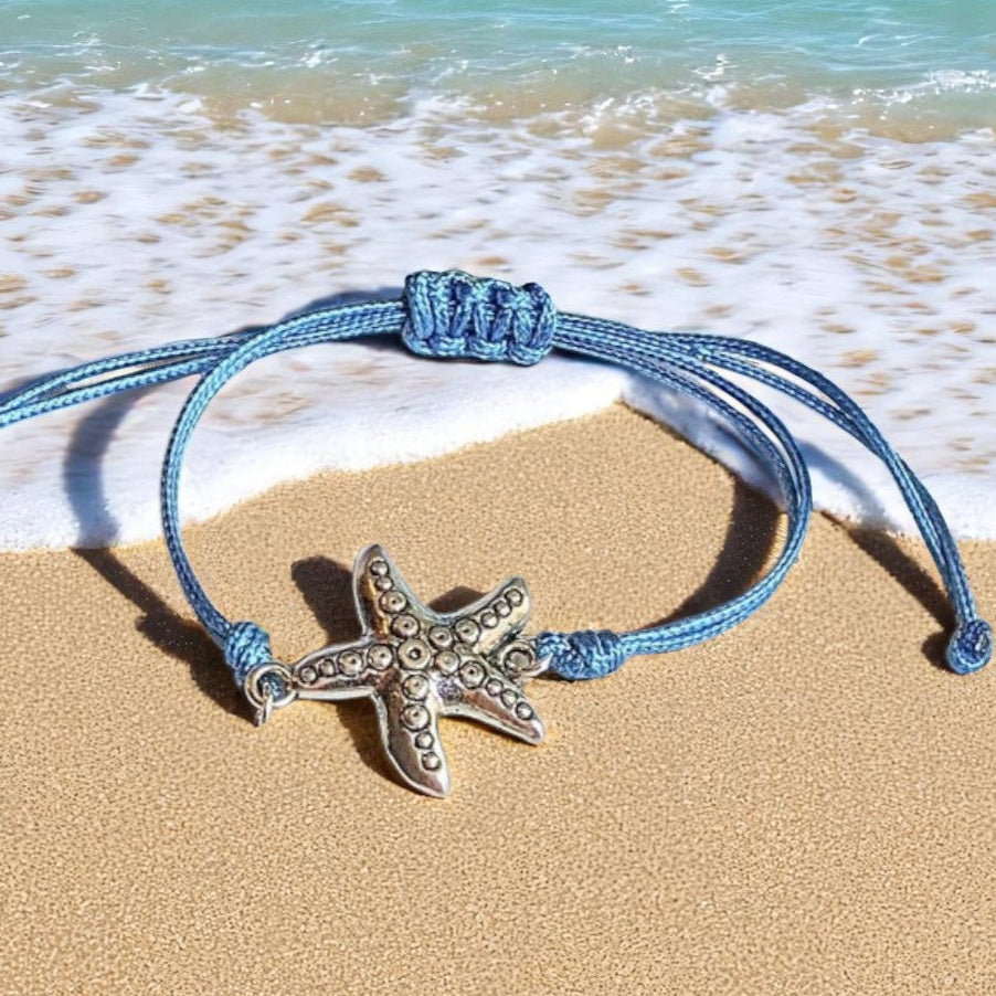 Starfish Waxed Cord surfer Bracelet