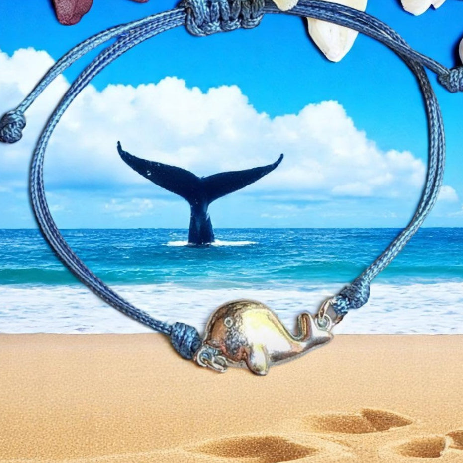 Whale Waxed Cord surfer Bracelet