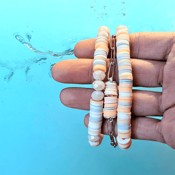 Peaches and Cream Stretch Bracelet Stack