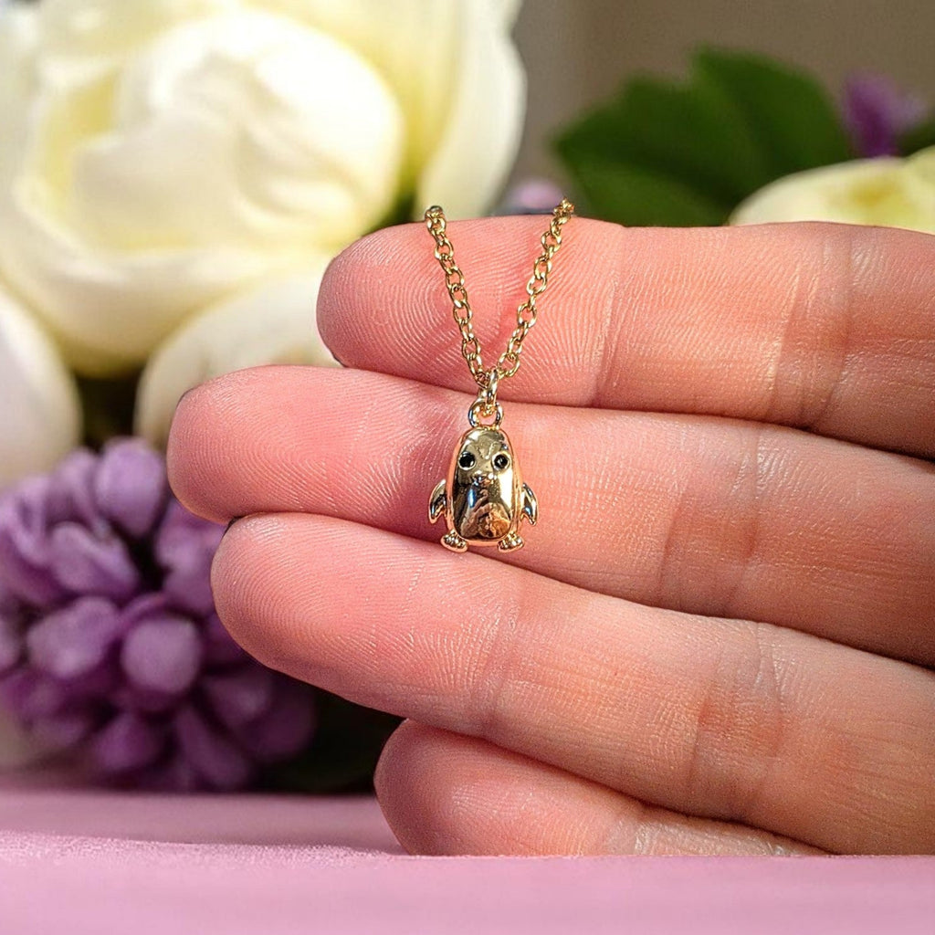 Penguin Necklace, Gold- 20 inch