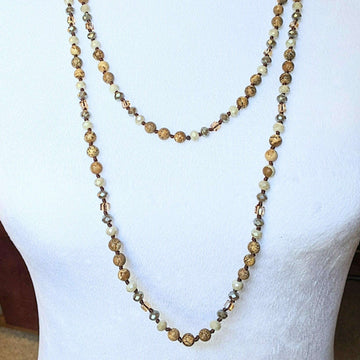 Picture Jasper Semi-Precious Gemstone Necklace with Pendants- 60 inch Necklace Only