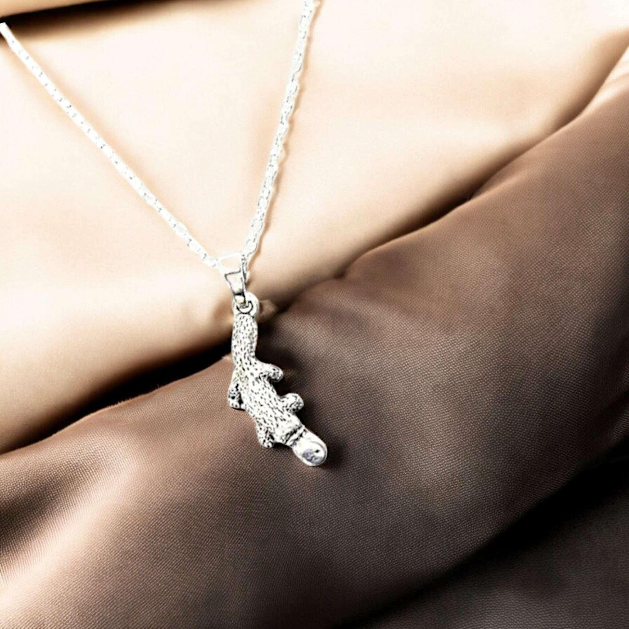 Platypus necklace, Silver 18 22 inches – Ladybugfeet Jewelry