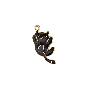 Playful Black Kitty Charm