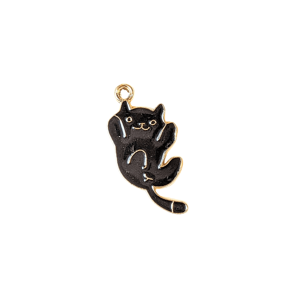 Playful Black Kitty Charm