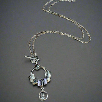 Pretty Owl II Sterling Silver Toggle Charm Necklace, 20 inches