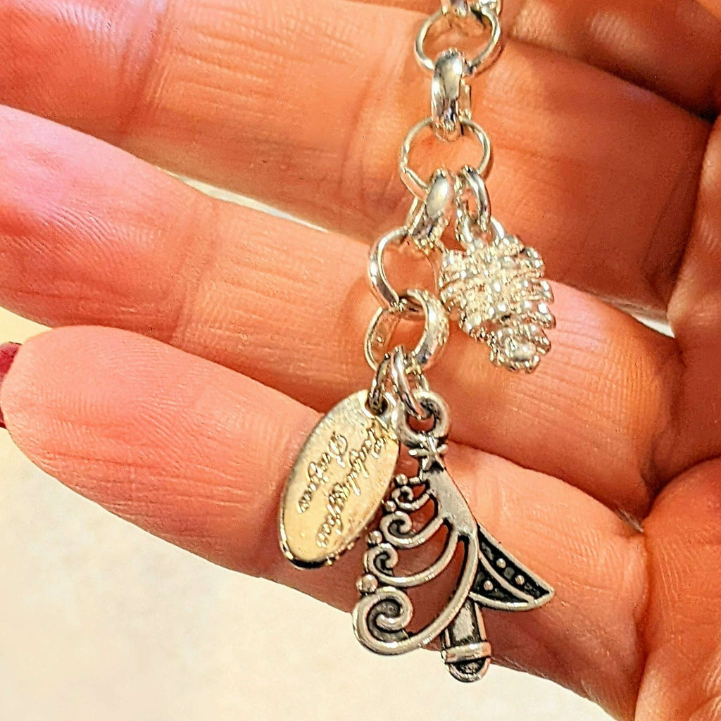 Red and Deep Green Multi Faceted Crystal Bracelet-Large 8 inch