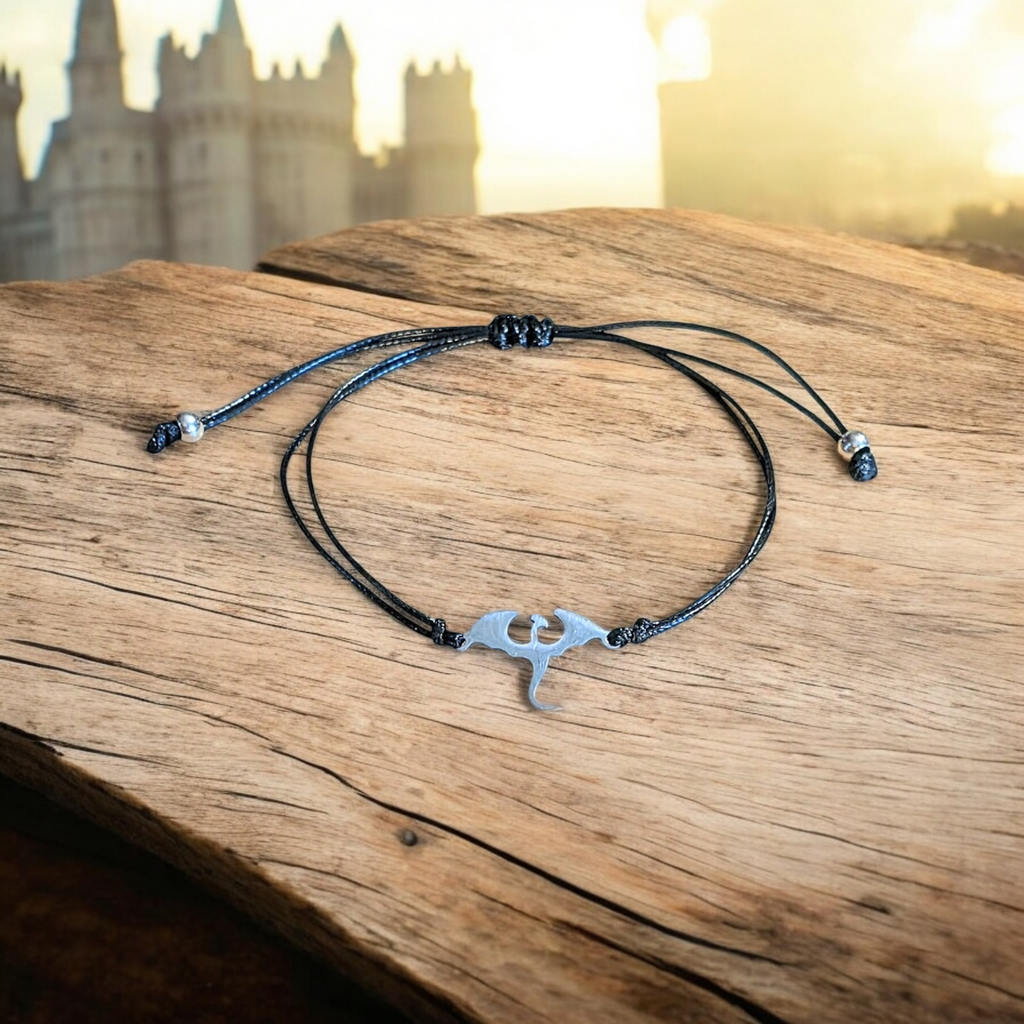 Dragon in Flight Waxed Cord surfer Bracelet