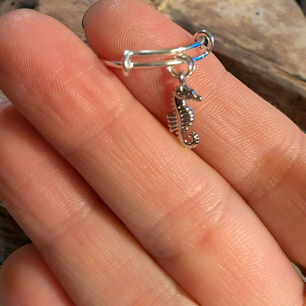 Seahorse Expandable Charm Ring - Silver