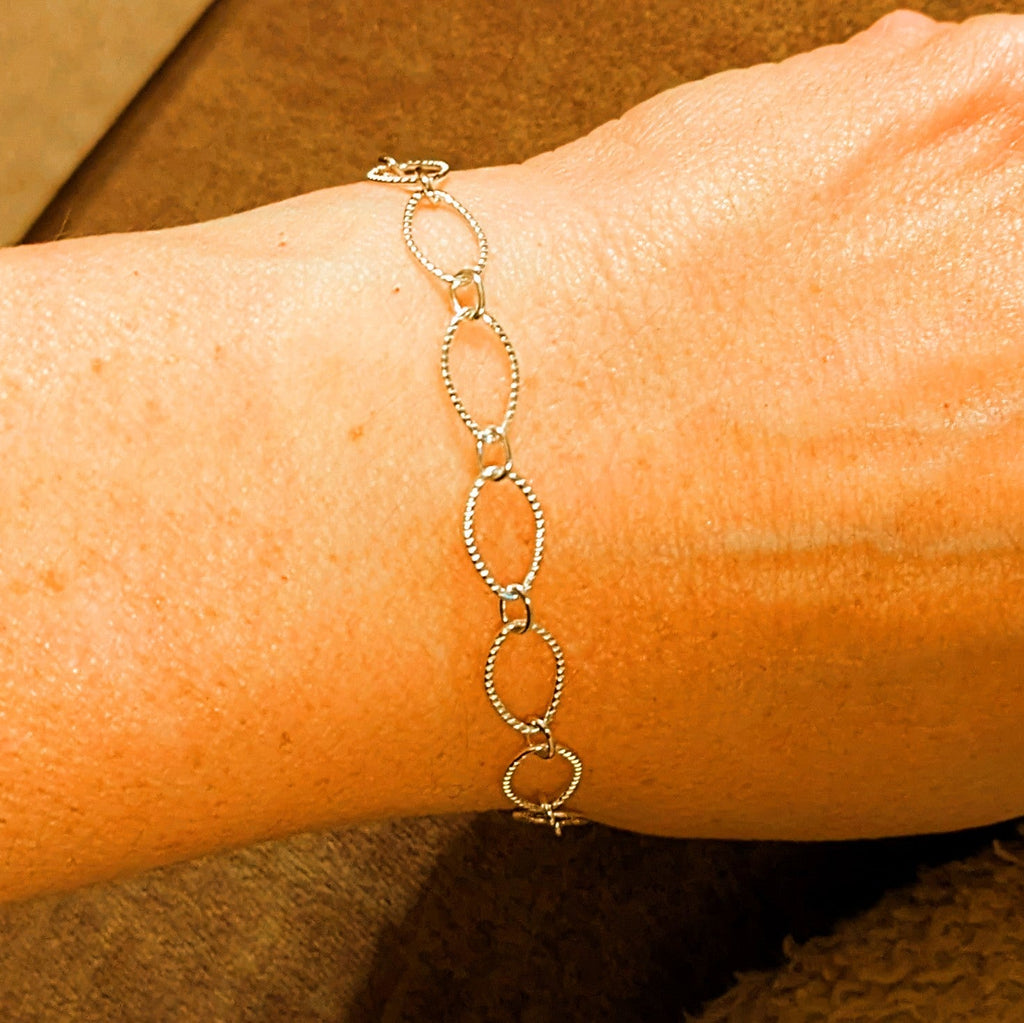 .925 Sterling Silver Textured Charm Bracelet Base - D.I.Y. - BUILD YOUR CHARM BRACELET!