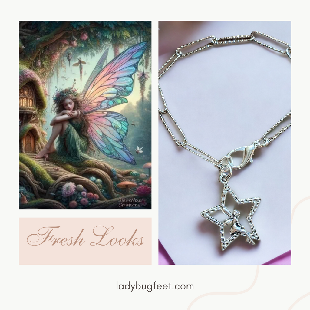 Silver Star Fairy Paperclip Chain Bracelet