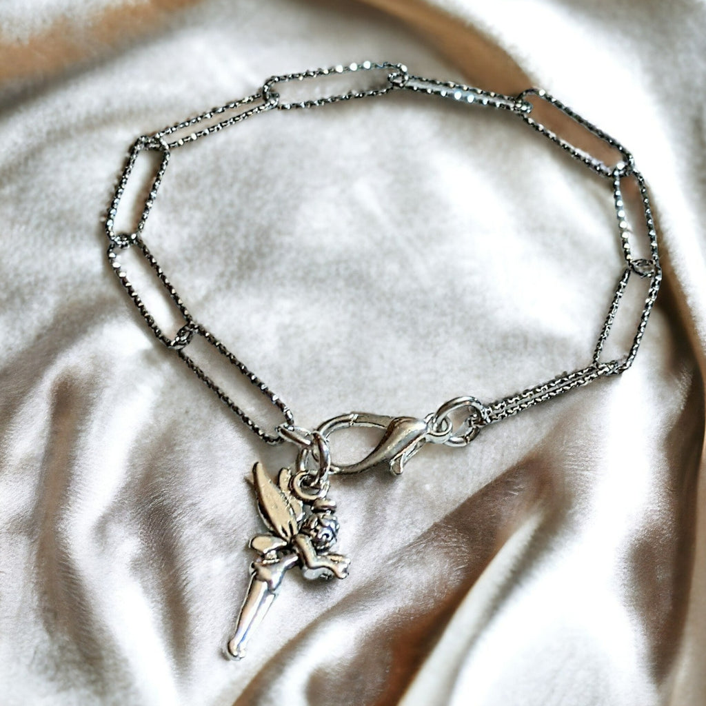 Silver Fairy Paperclip Chain Bracelet