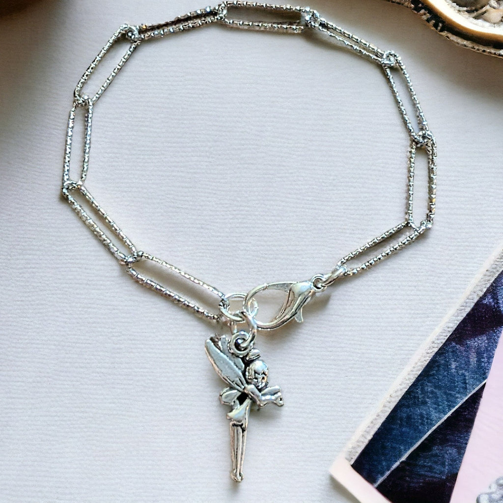 Silver Fairy Paperclip Chain Bracelet