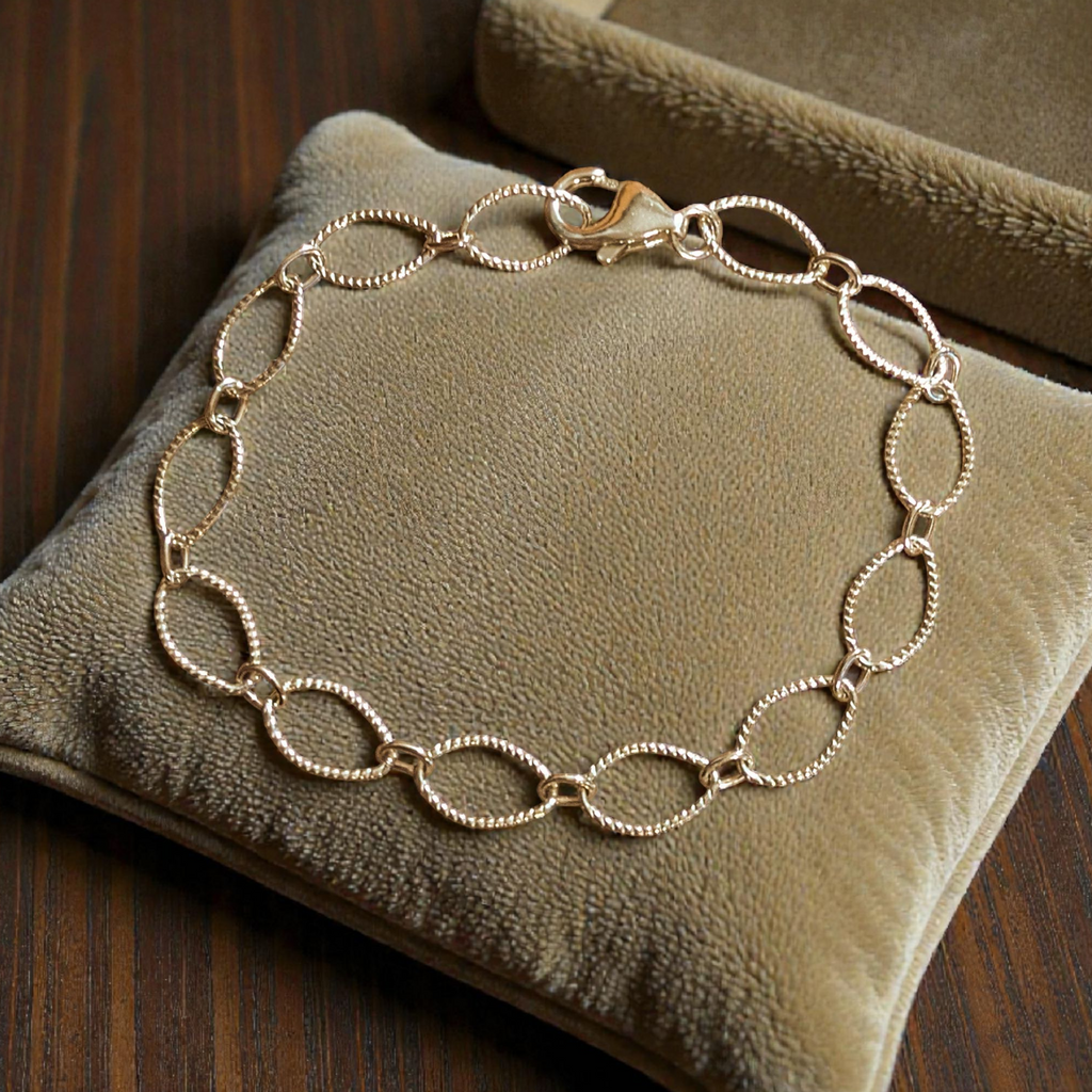 .925 Sterling Silver Textured Charm Bracelet Base - D.I.Y. - BUILD YOUR CHARM BRACELET!