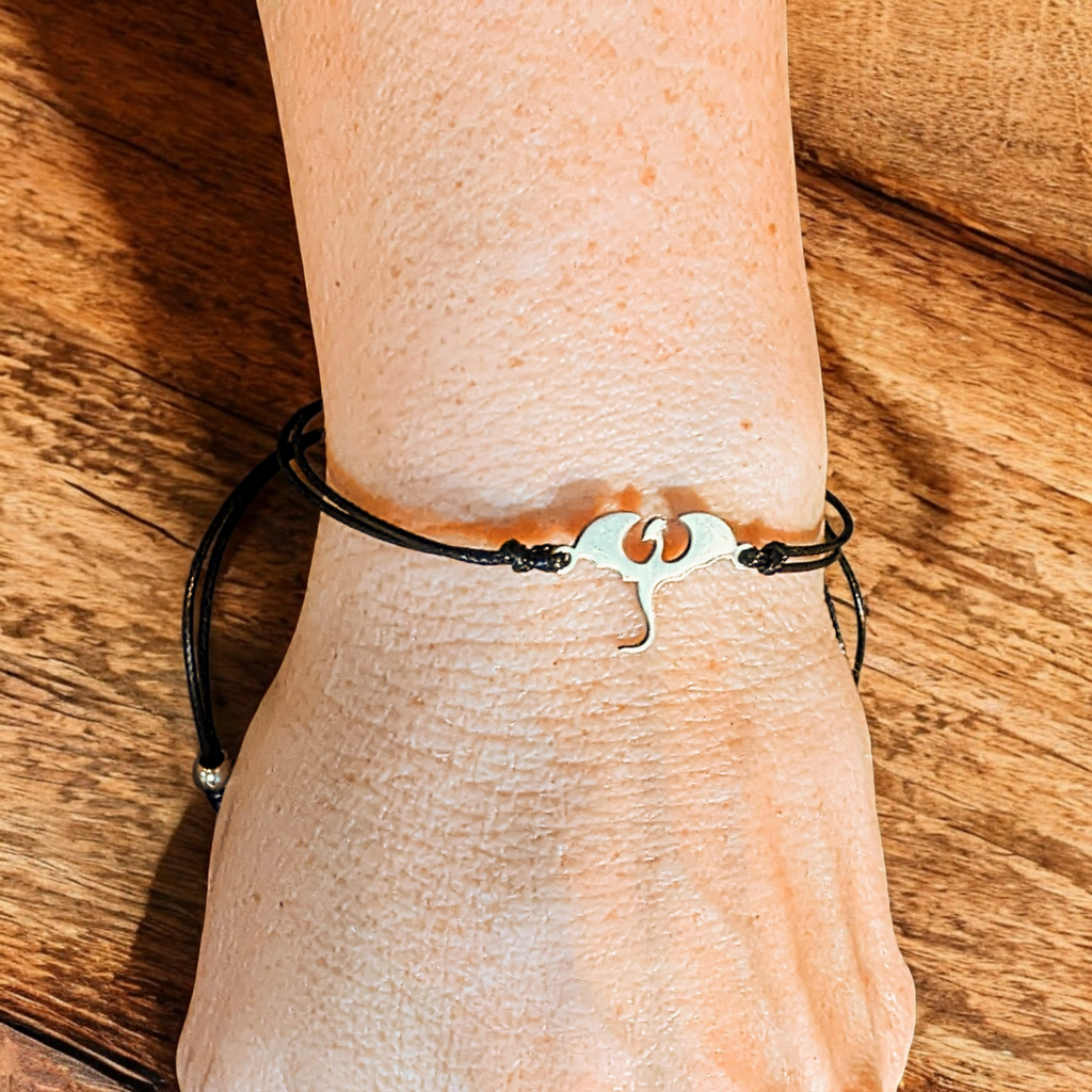 Dragon in Flight Waxed Cord surfer Bracelet