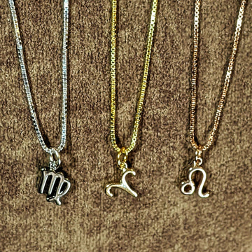 Rose-Gold Zodiac Symbol Necklace - 17 inches