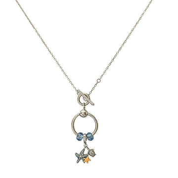 Sea Life Sterling Silver Toggle Charm Necklace, 20 inches