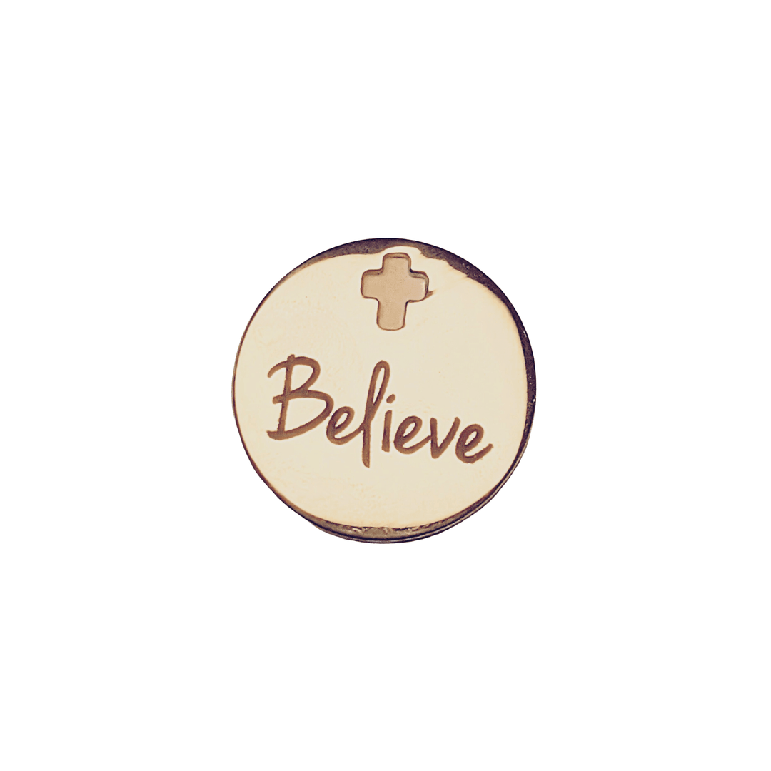 Silver Believe Charm Pendant