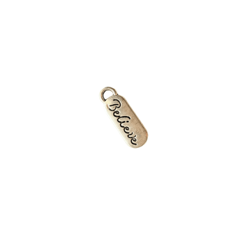 Silver Believe Tag Charm III
