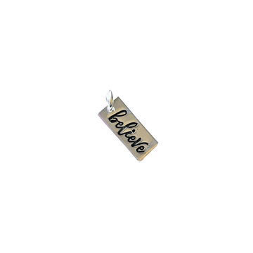 Silver Believe Tag Charm IV