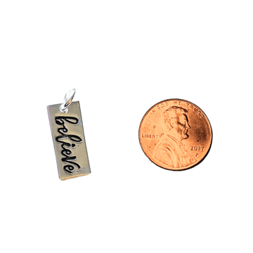 Silver Believe Tag Charm IV