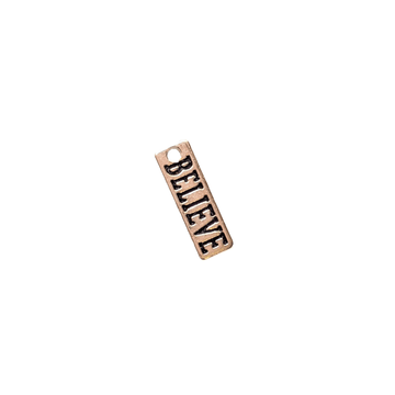 Silver Believe Tag Charm