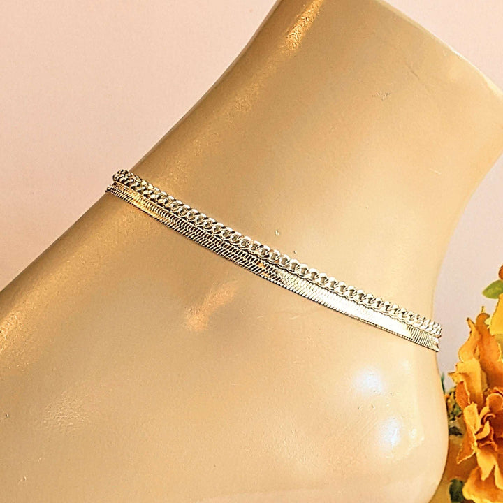 Silver Cuban Chain Anklet