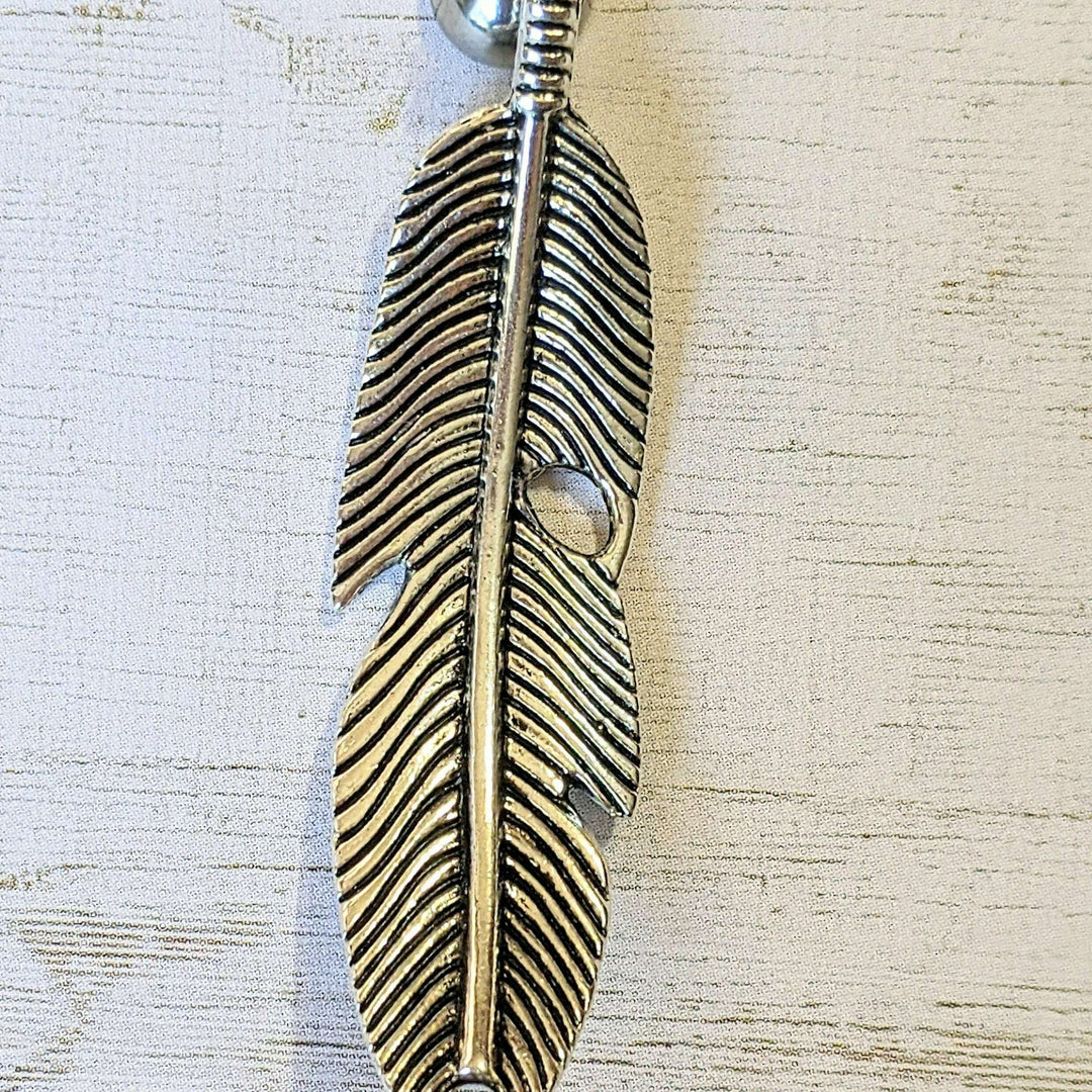Silver Curved Feather Pendant