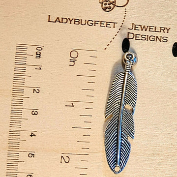 Silver Curved Feather Pendant