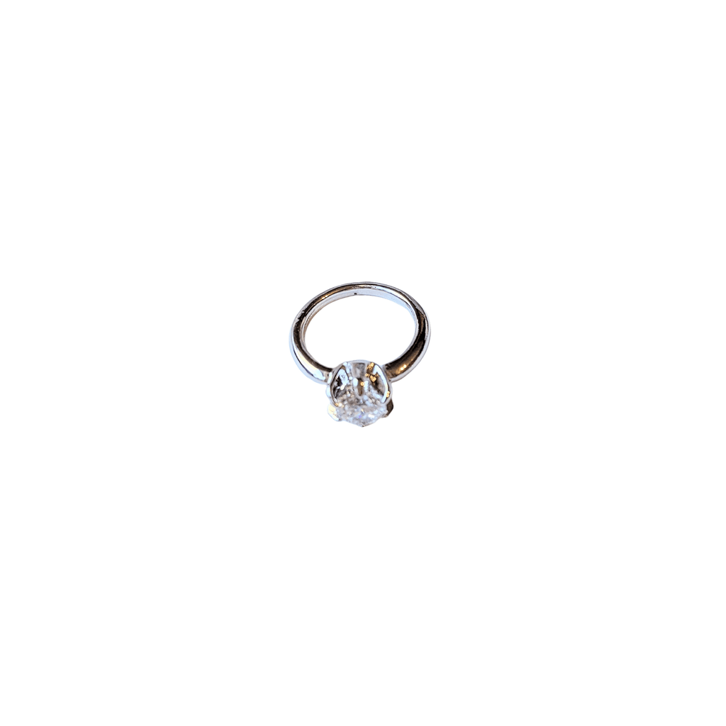 Silver CZ Mini Solitaire Ring Charm