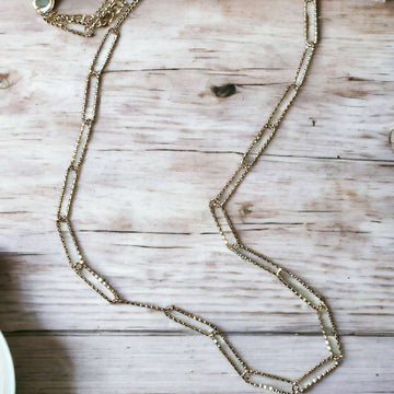 Silver Diamond Cut Paperclip Chain necklace, 18- 24 inch