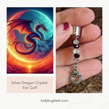 Silver Dragon Crystal Ear Cuff