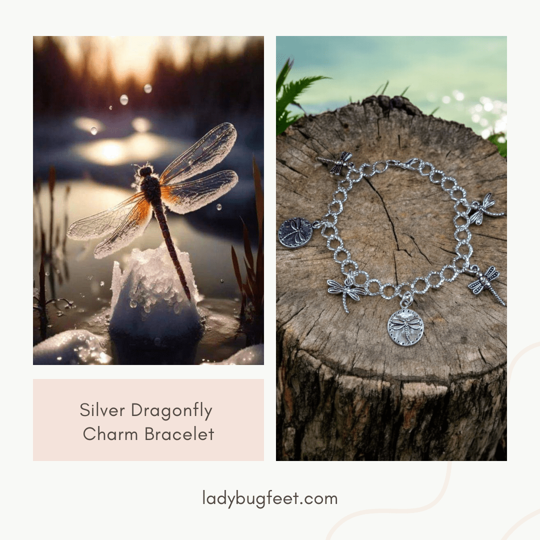 Silver Dragonfly Charm Bracelet