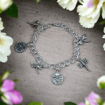 Silver Dragonfly Charm Bracelet