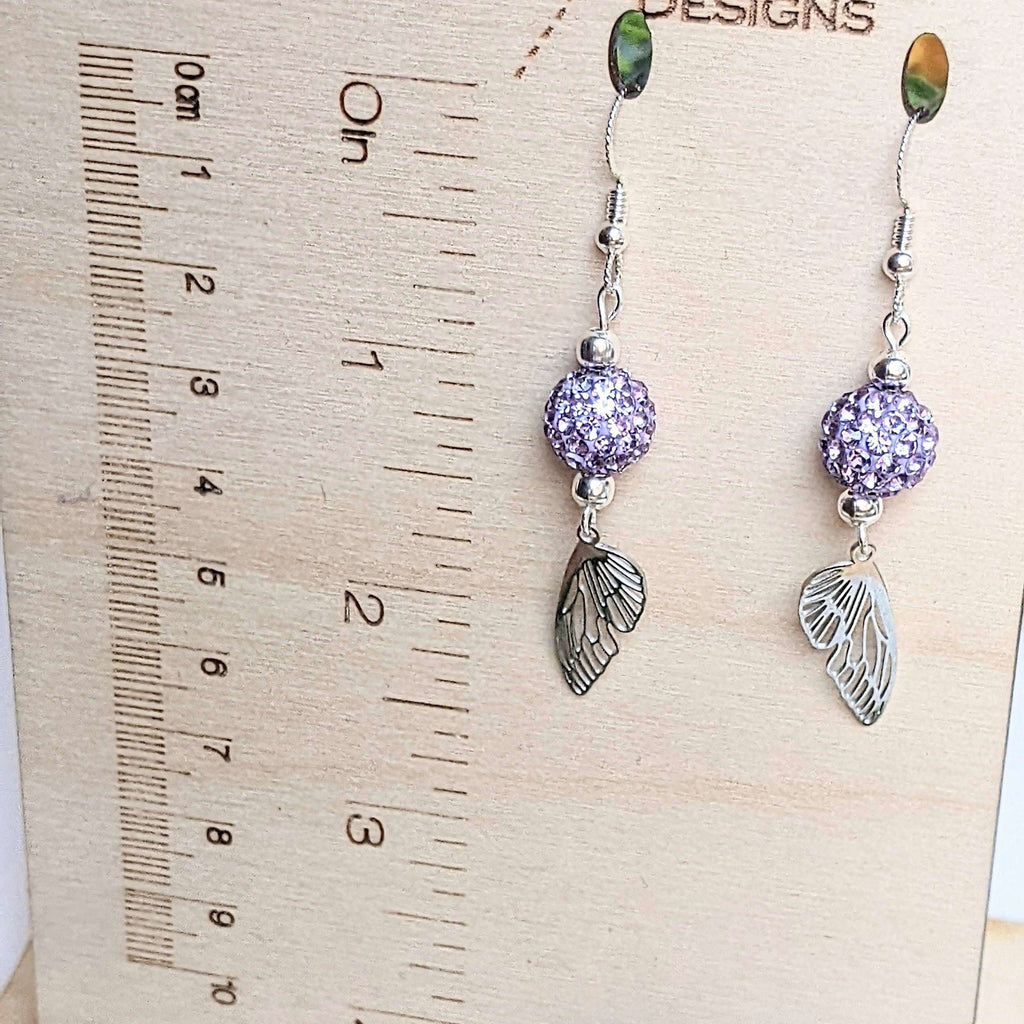 Silver Fairy/Butterfly Wing dangle earrings