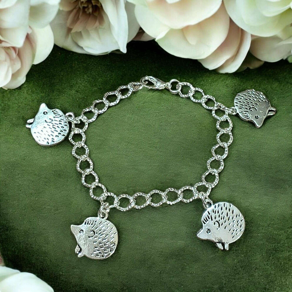 Silver Hedgehog Lover's Charm Bracelet