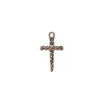 Silver Nail Cross Charm Pendant