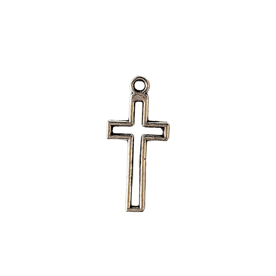 Silver Open Cross Charm