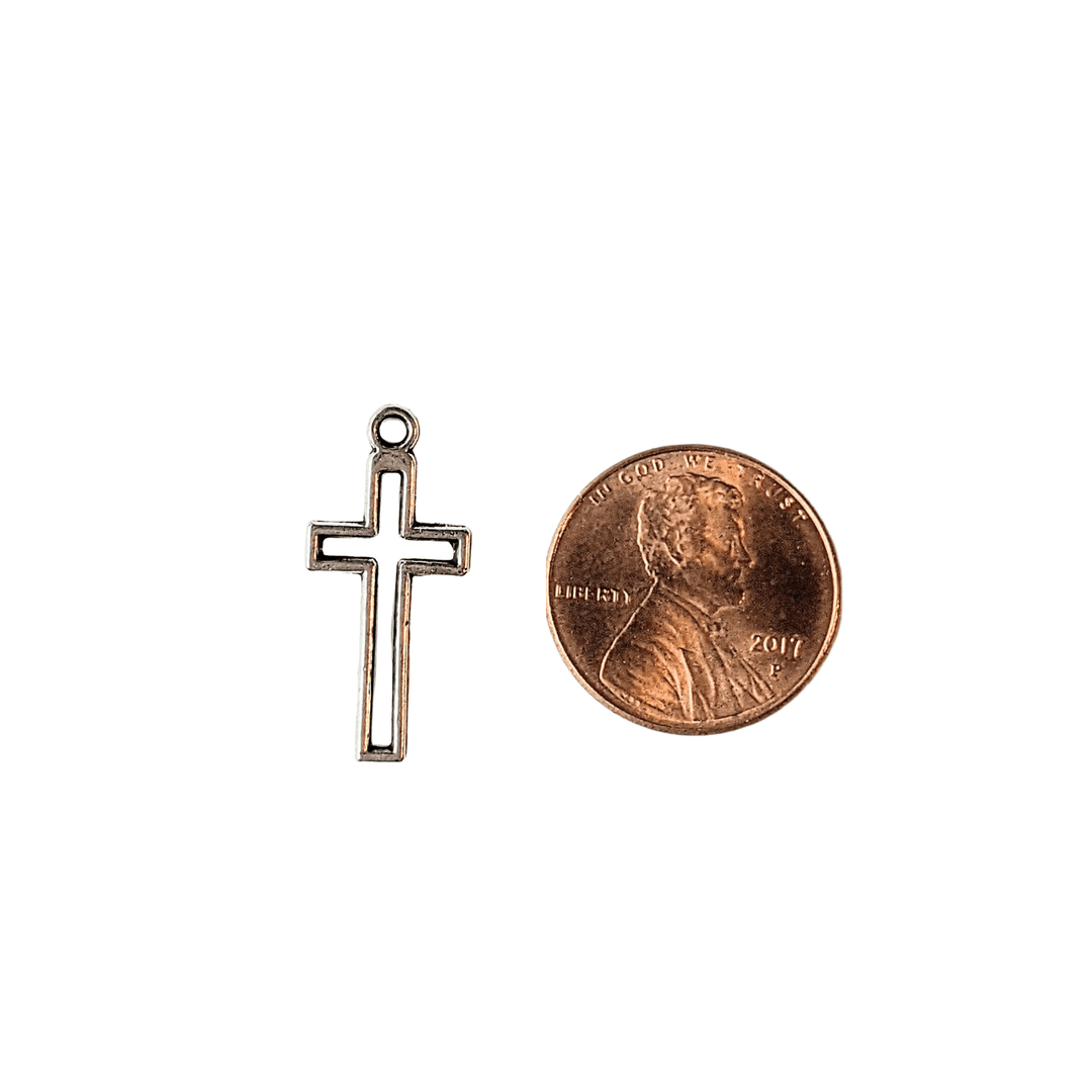 Silver Open Cross Charm