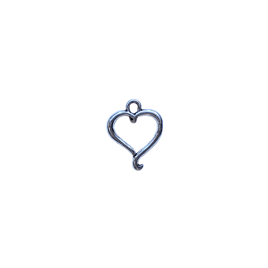 Silver Open Heart Charm