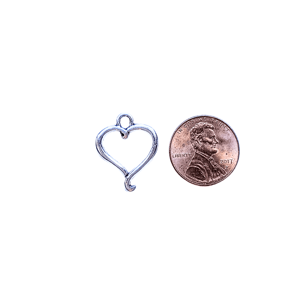 Silver Open Heart Charm