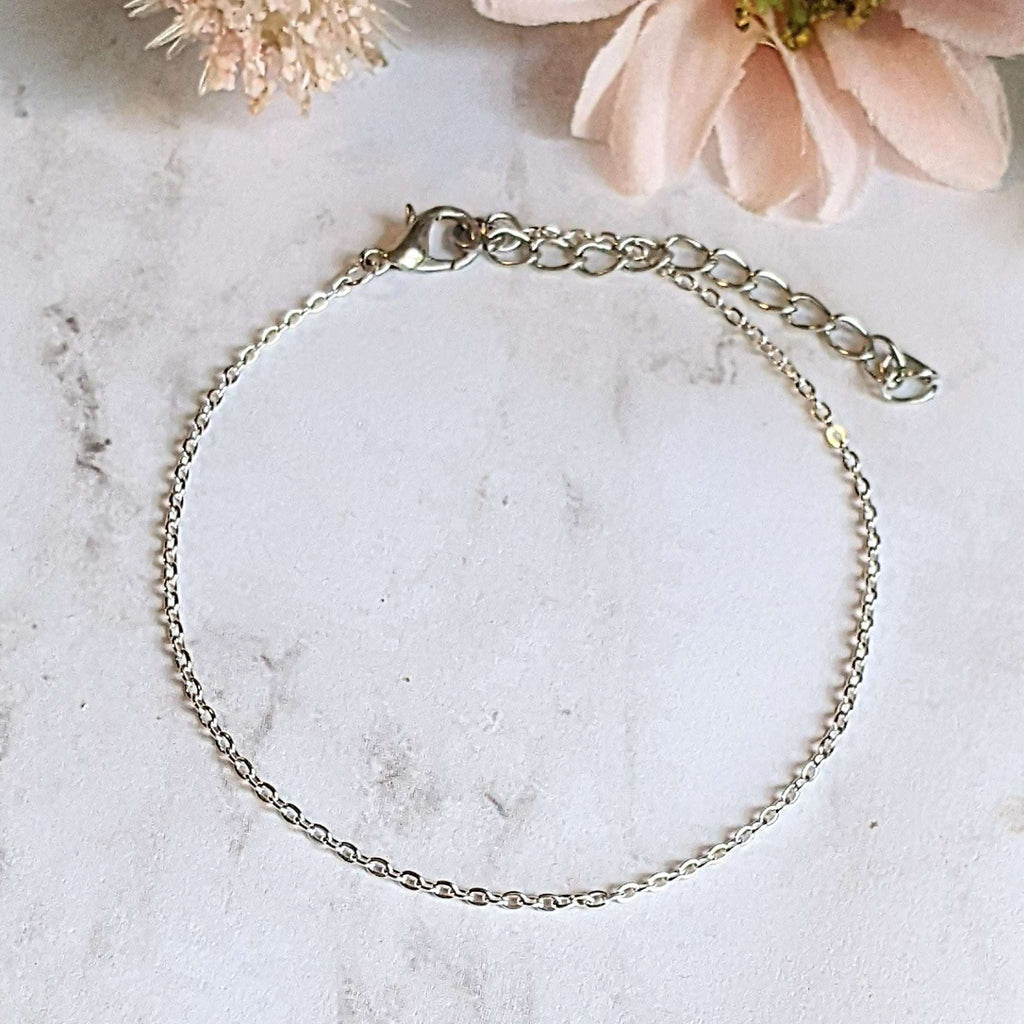 Silver Oval Chain Anklet