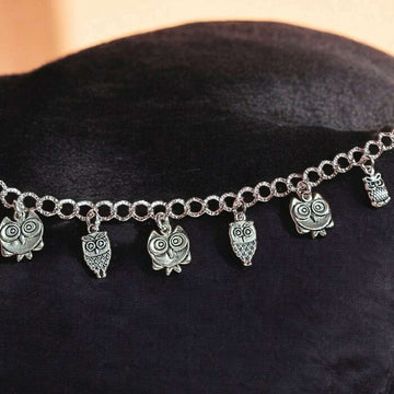 Silver Owl Lover's Charm Bracelet