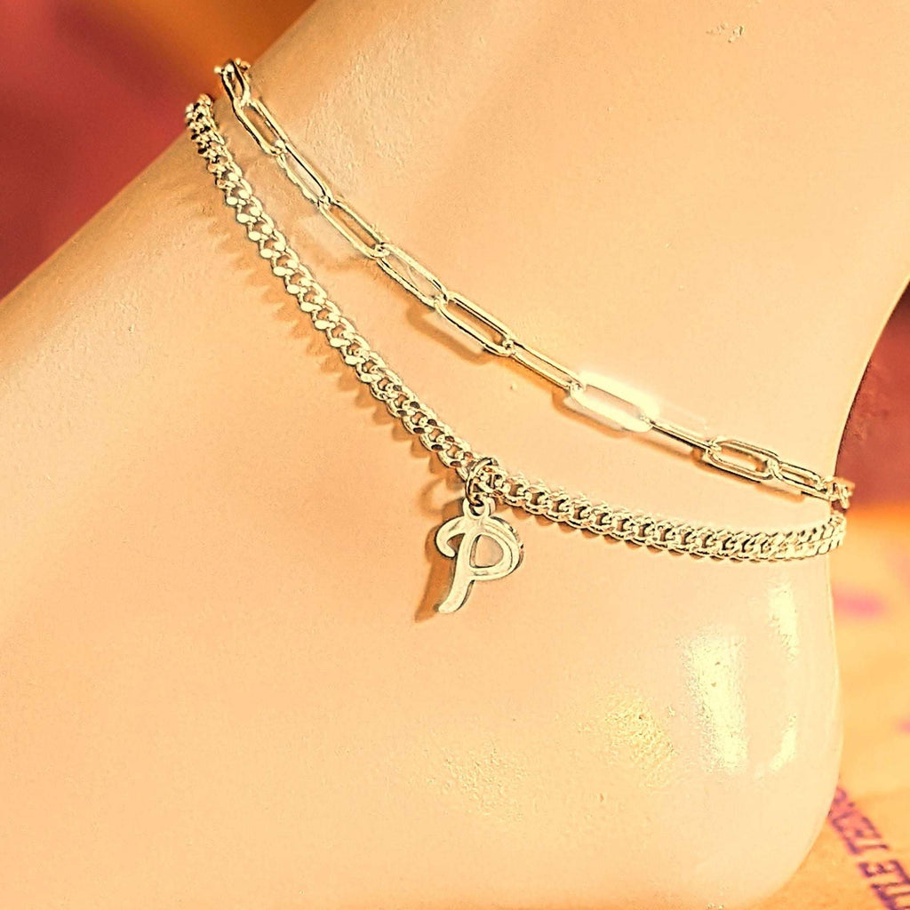 Silver Paperclip Chain Anklet