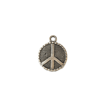 Silver Peace Sign Charm III