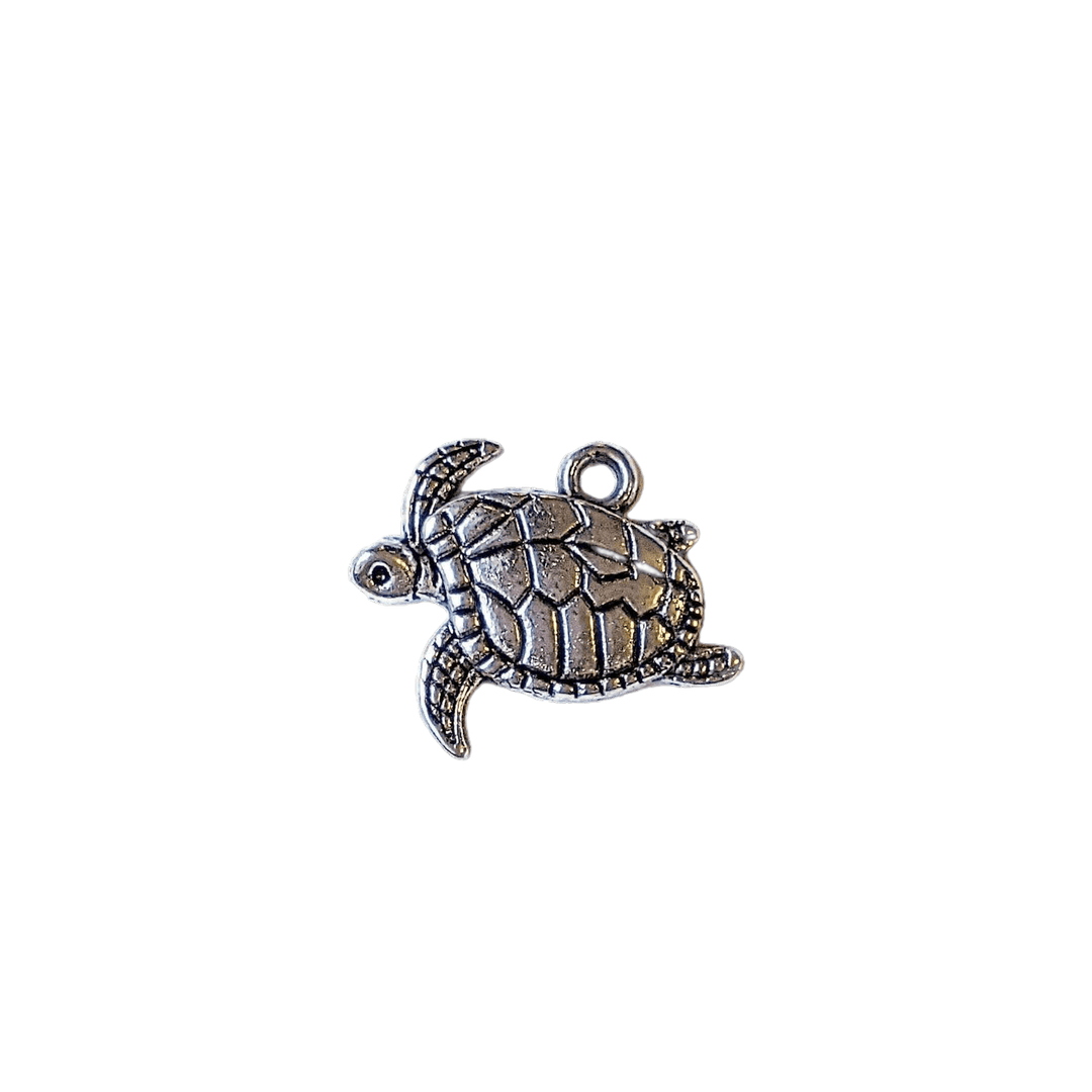 Silver Sea Turtle charm