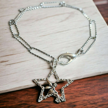 Silver Star Fairy Paperclip Chain Bracelet
