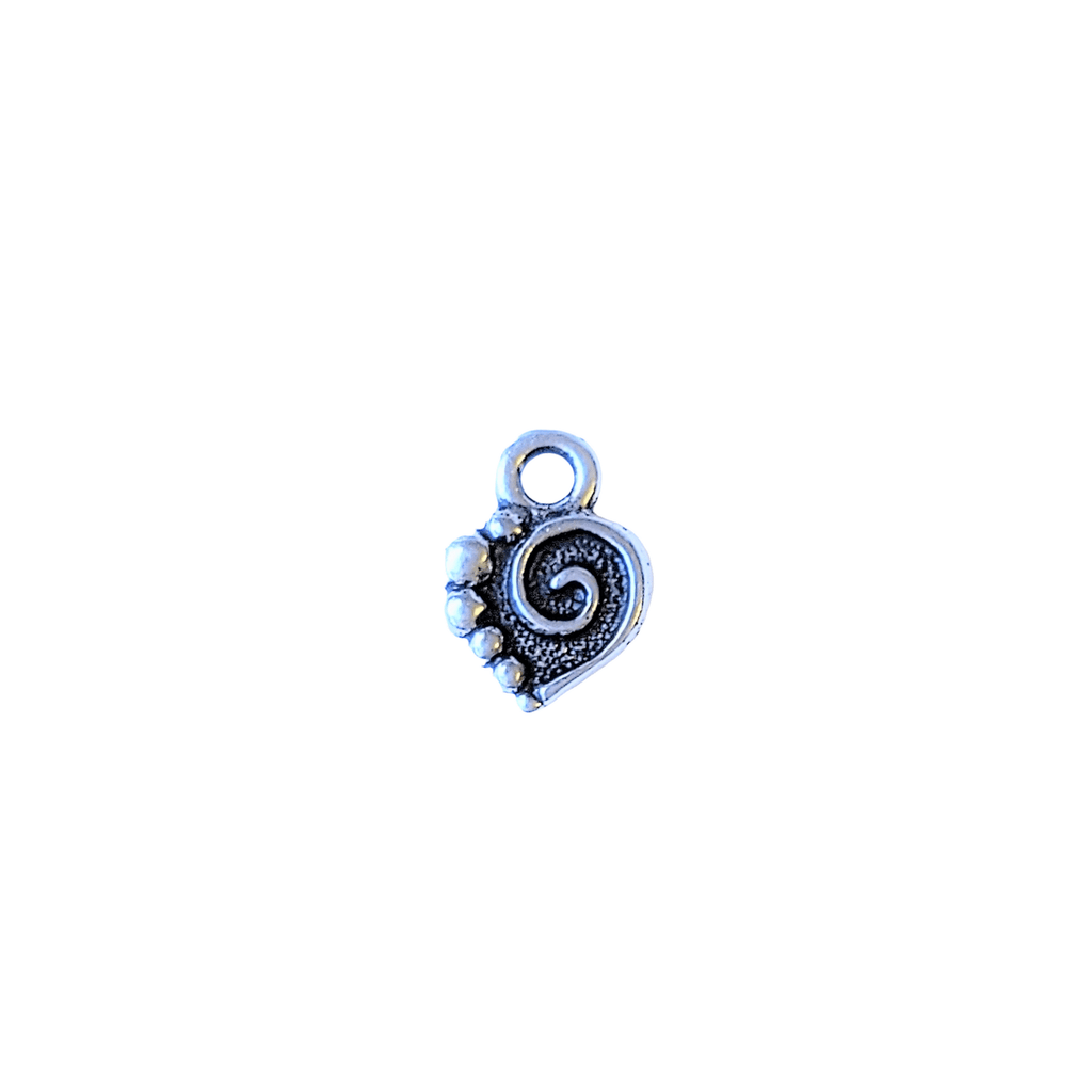 Silver Tierra Cast Heart Charm