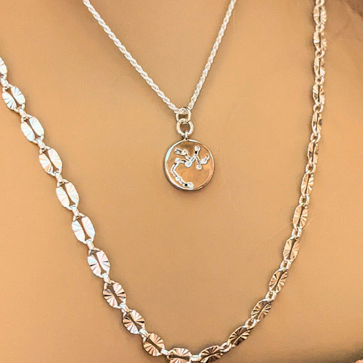 Silver Zodiac Constellation Necklace - 12-24 inch